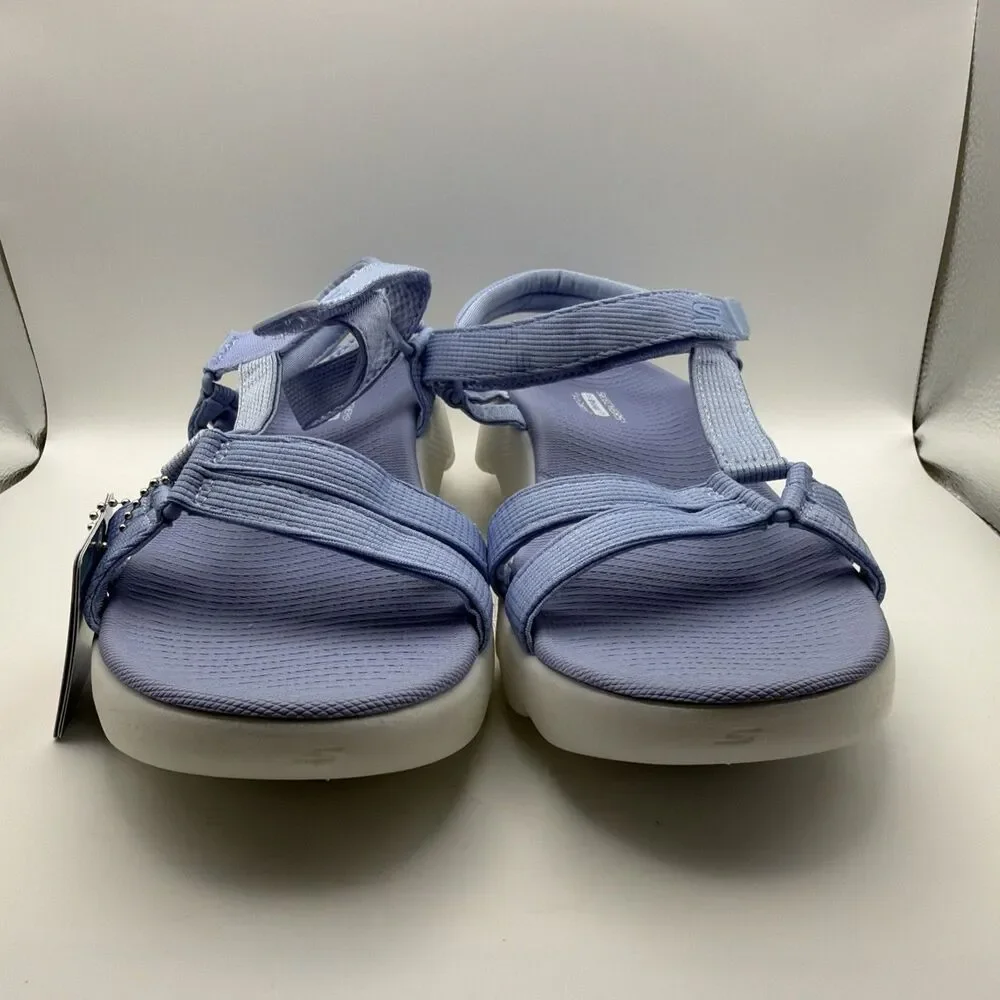 NEW Skechers Women's Go Walk Flex Sublime Strappy Sandals Light Blue | Size 8.5